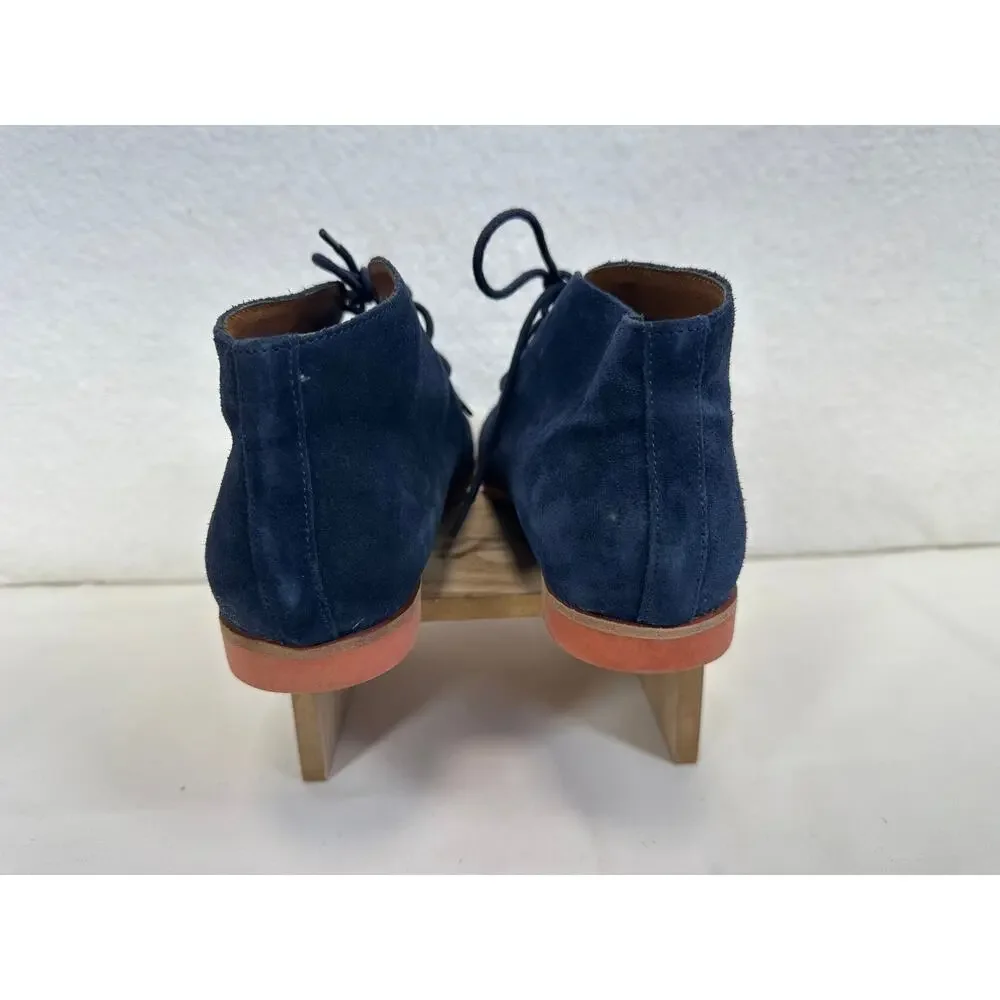 Dolce Vita Madge Blue Suede Bootie Lace Up Ankle Oxford Size 9 NIB